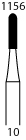 Tungsten Carbide Burs (FG) - Dome Fissure Cross Cut - Size 1156 (6/pack) C31R.010FG