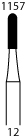 Tungsten Carbide Burs (FG) - Dome Fissure Cross Cut - Size 1157 (6/pack) C31R.012FG