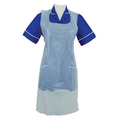 Picture of Heavy Duty Flat Pack Polythene Aprons - White (100)(2000020)(DB01/W)
