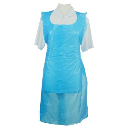 Picture of Heavy Duty Flat Pack Polythene Aprons - Blue (100)(21200023)