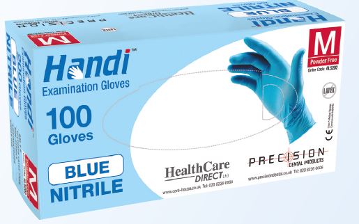 Picture of Handi Blue NITRILE PF Gloves / Medium (100)