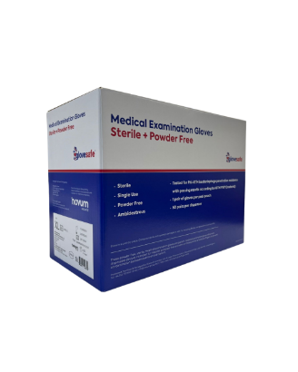 Glovesafe STERILE Blue Nitrile Gloves - LARGE (50 Pairs)