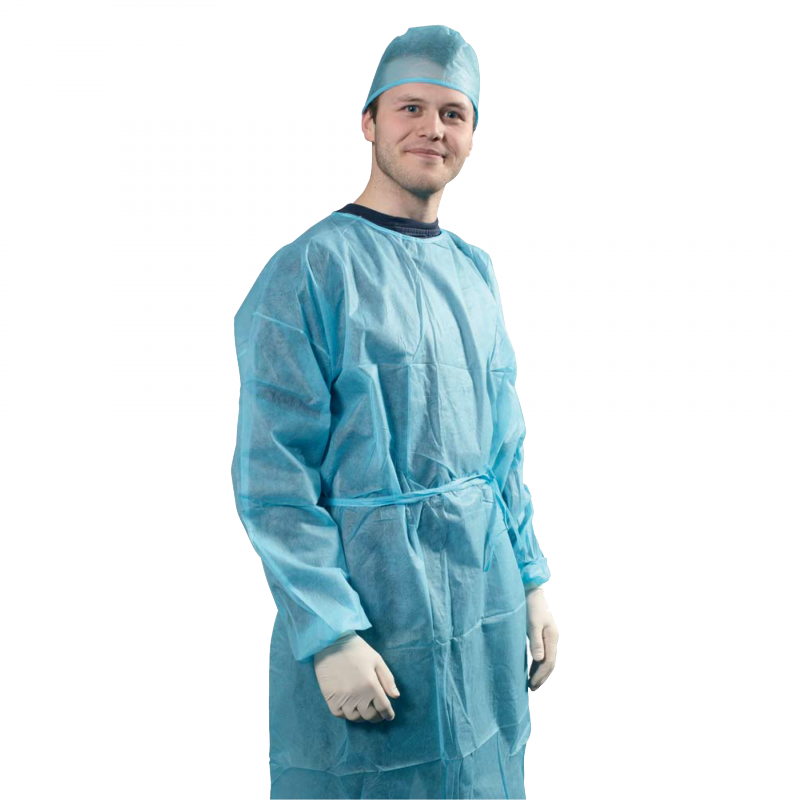 Picture of Hygitech Gown Isolation Non-sterile Blue - Large (100/Pack)