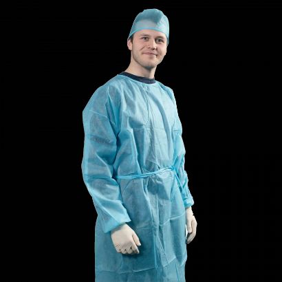 Picture of Hygitech Gown Isolation Non-sterile Blue - Large (100/Pack)